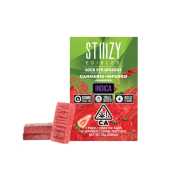 SOUR STRAWBERRY STIIIZY EDIBLES - 100MG GUMMIES